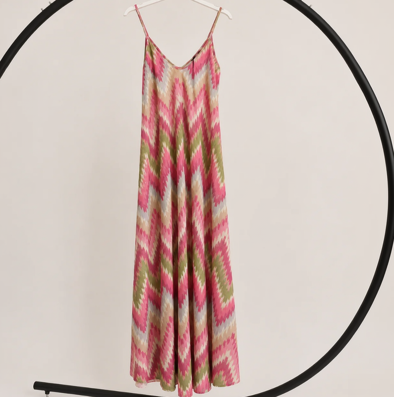 Lurex jurk roze