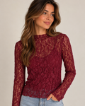 Kanten mesh top rood