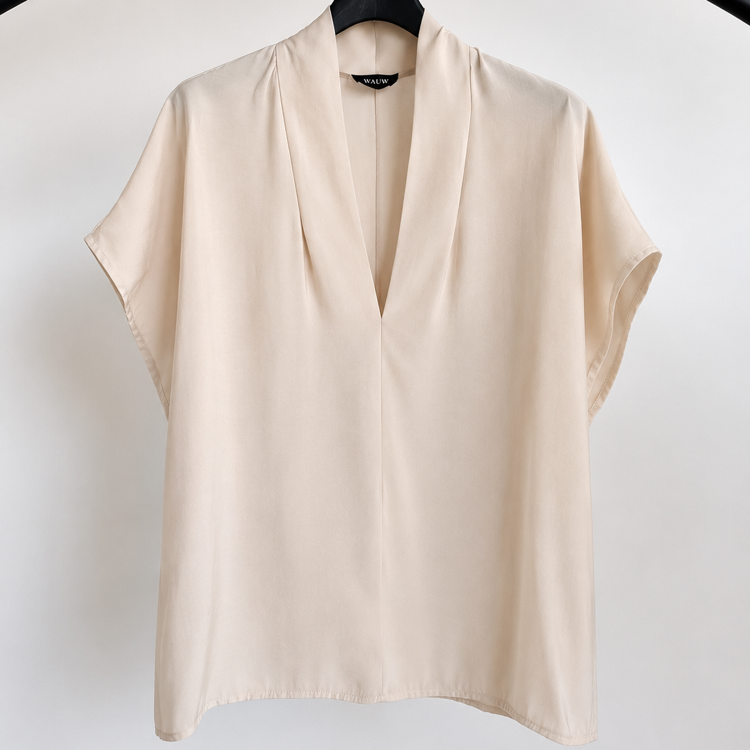V-hals top beige